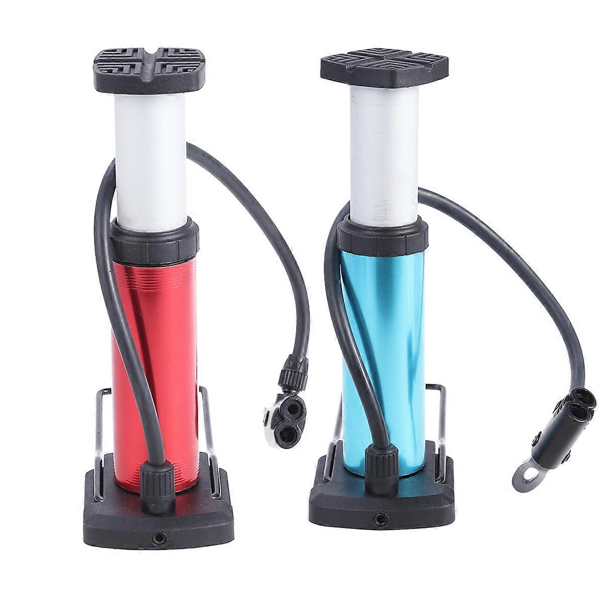 Bike Pump Portable Mini Inflating Tires Bicycle Maintenance Red 1Set
