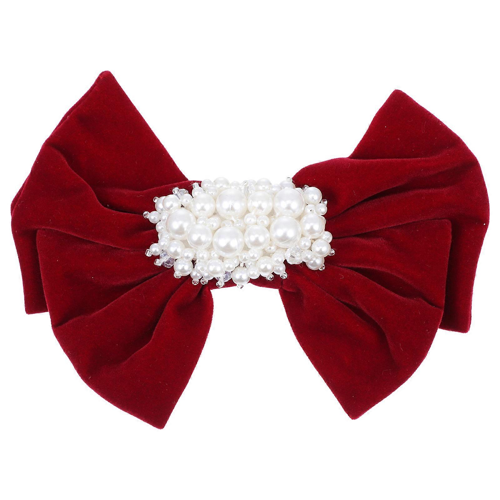 Here's a refined and professional product description based on the title you provided:
**Elegant National Style Red Bow Hair Clip with Rhinestone