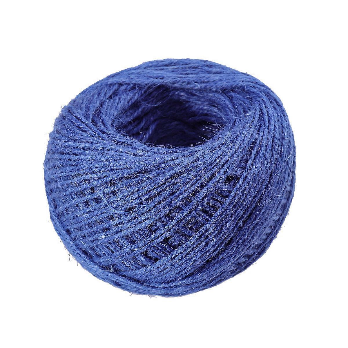 خيوط الجوت للحرف اليدوية الحبل الطبيعي الجوت خيوط سلسلة حبل الديكور المنزلي زخرفة البستنة الأزرق الملكي 100 م 1 قطعة