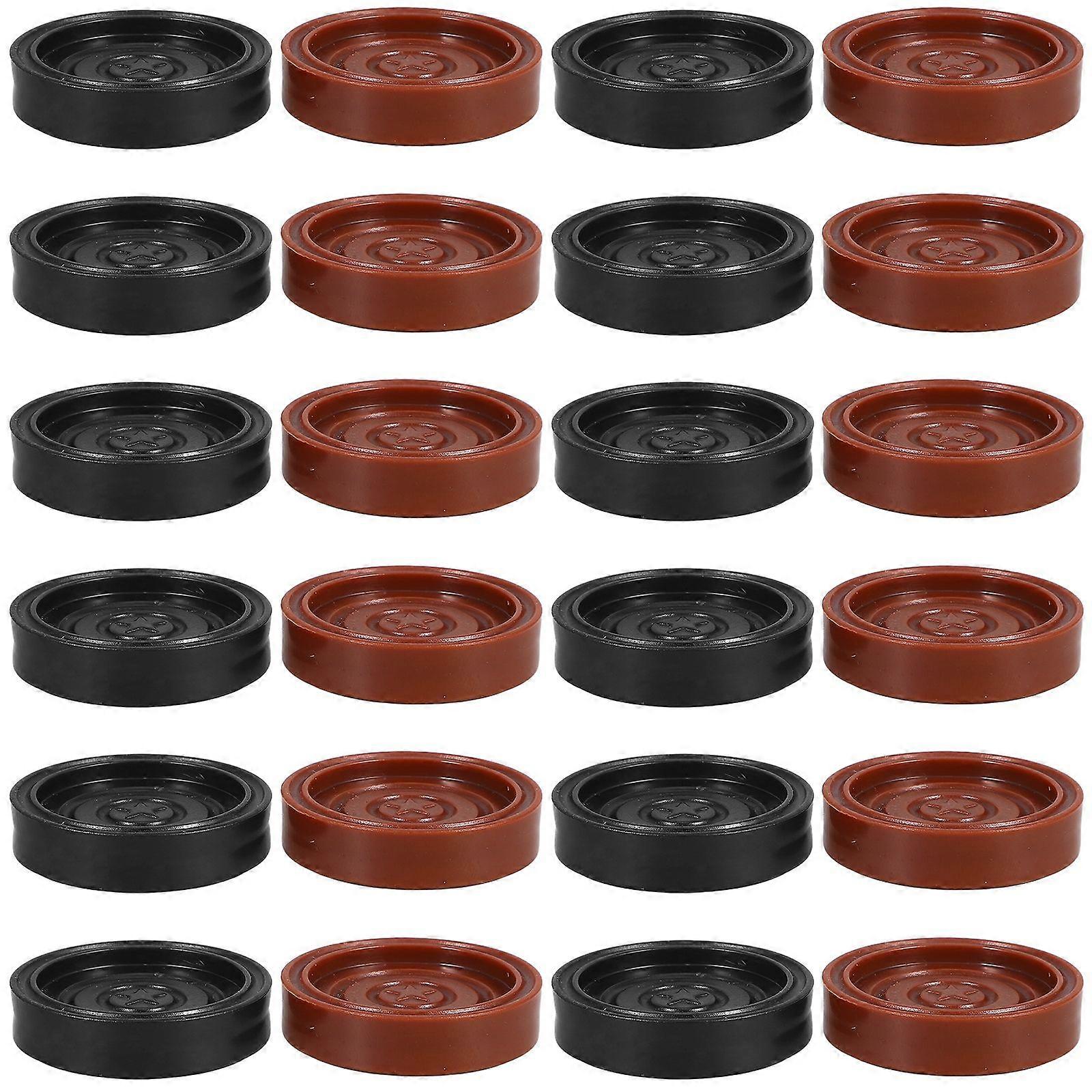 24pcs Plastic Chess Pieces for Checkers and Chess Unique Board Game Accessories Backgammon Pieces  Replacement Round Backgammon Pieces