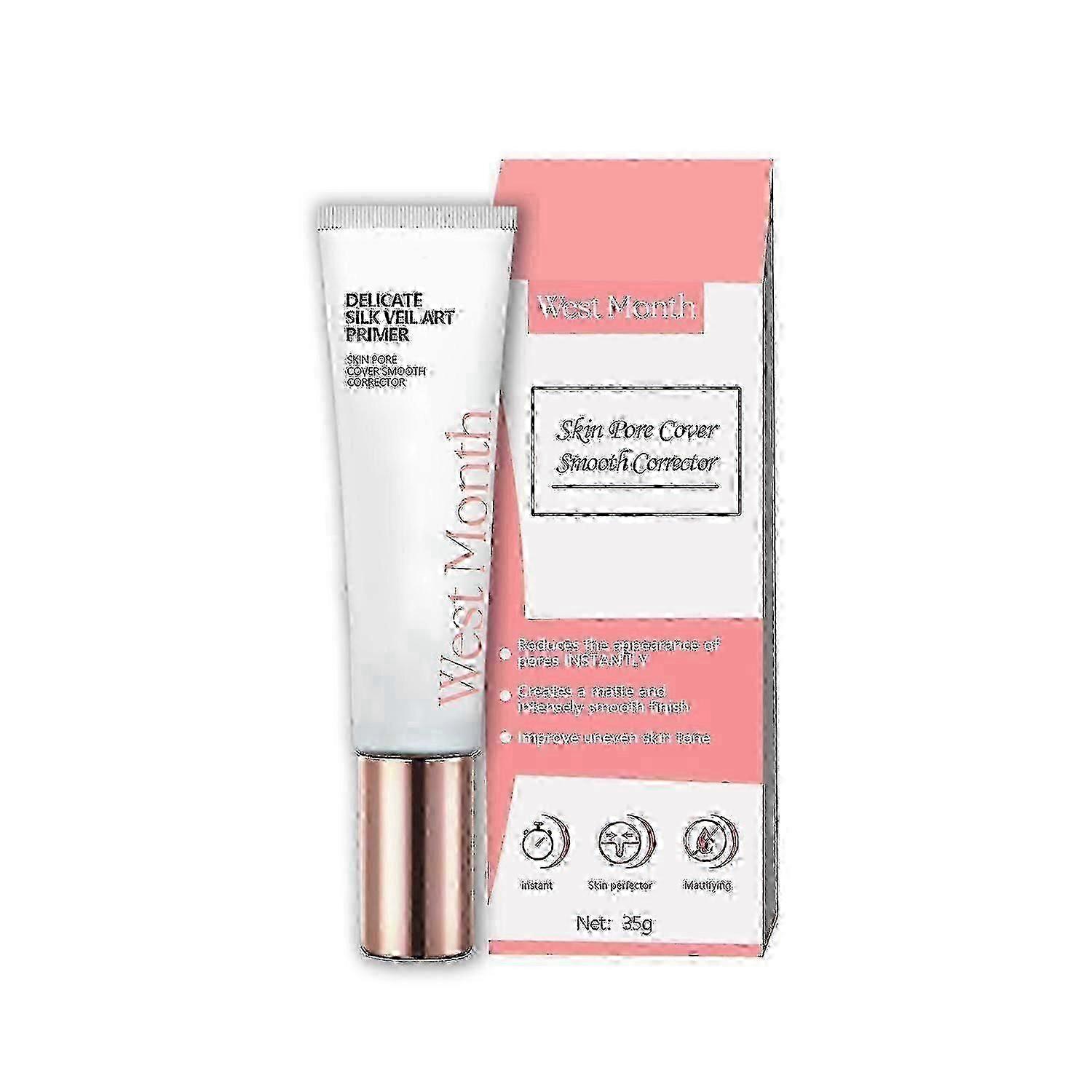 West&Month Invisible Pore Primer, A Natural Lightweight, Brightening And Moisturizing Concealer Isol