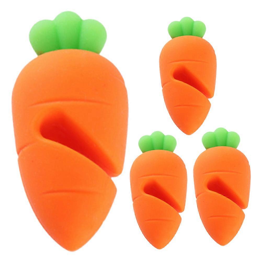 Silicone Pot Lid Holders Heat Resistant Spill Proof Lid Elevation for Soup Pots Creative Design Kitchen Gadgets 5.00X3.00X3.00CM 4Pcs