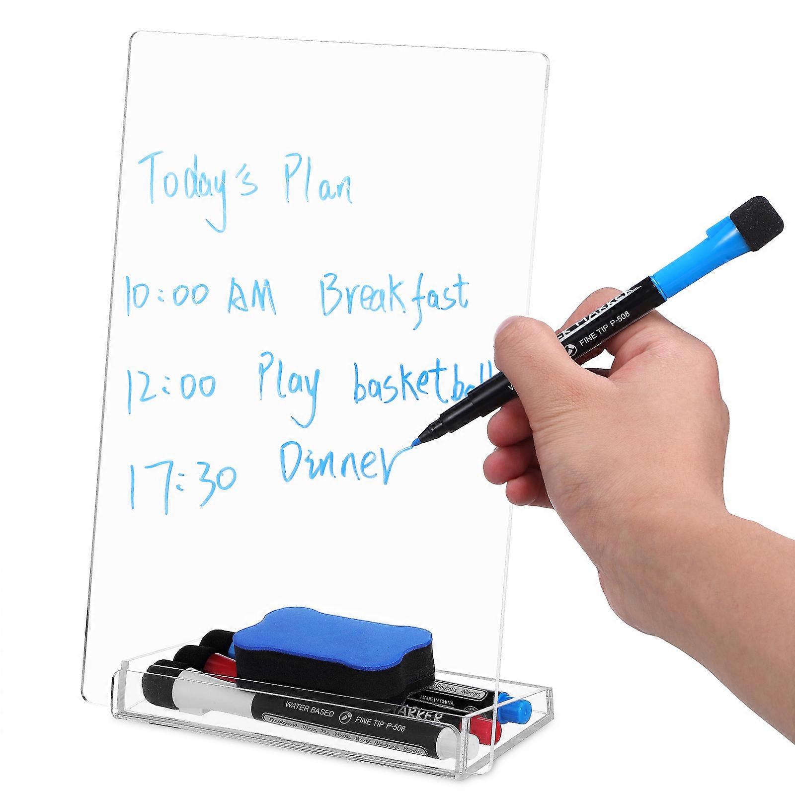 Dry Erase Whiteboard Tabletop Whiteboard For Home And Office Use Transparent Acrylic Material 1Set