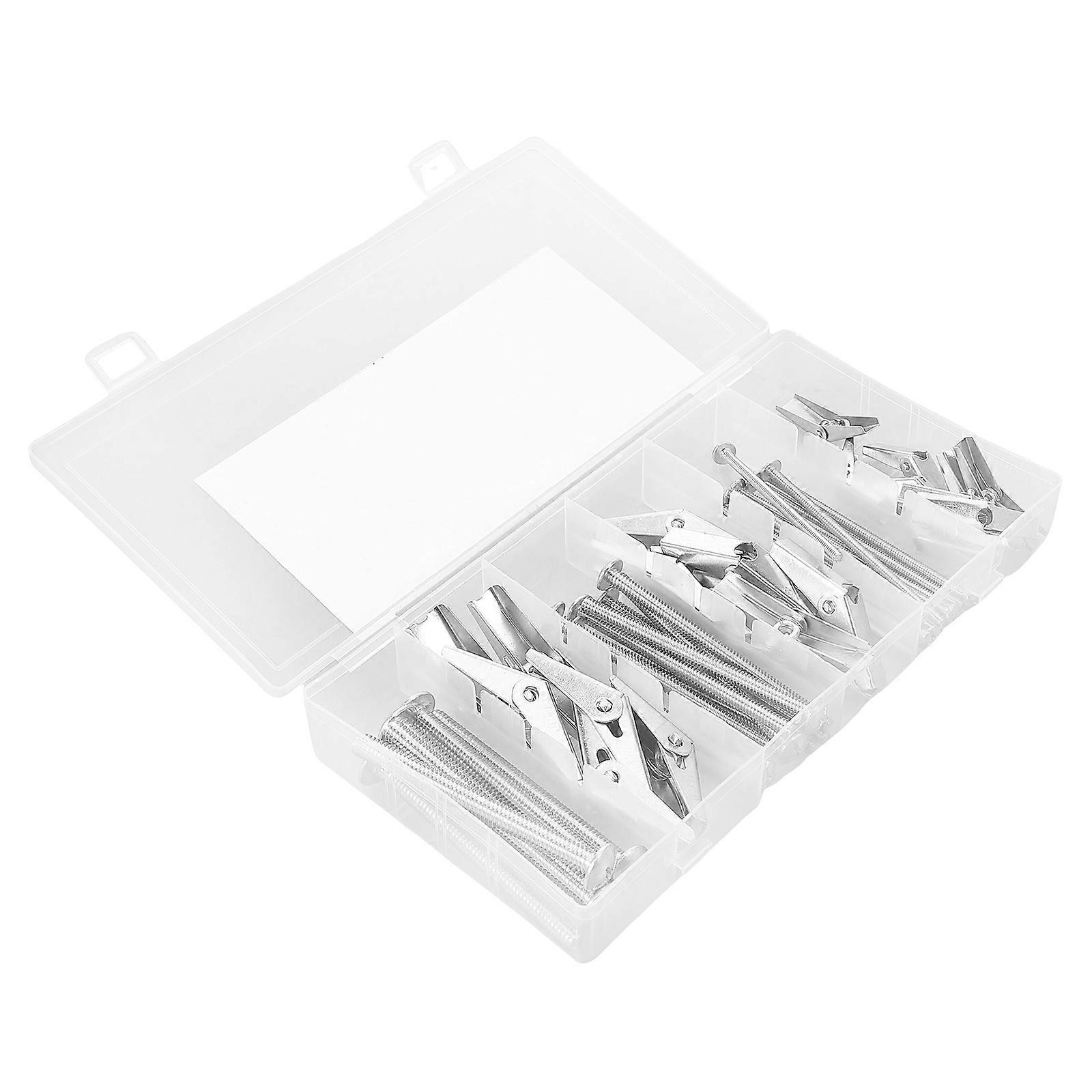 Screw Anchors Drywall Spring Toggle Bolt Comprehensive Diy Projects Carbon Steel Silver 24Pcs