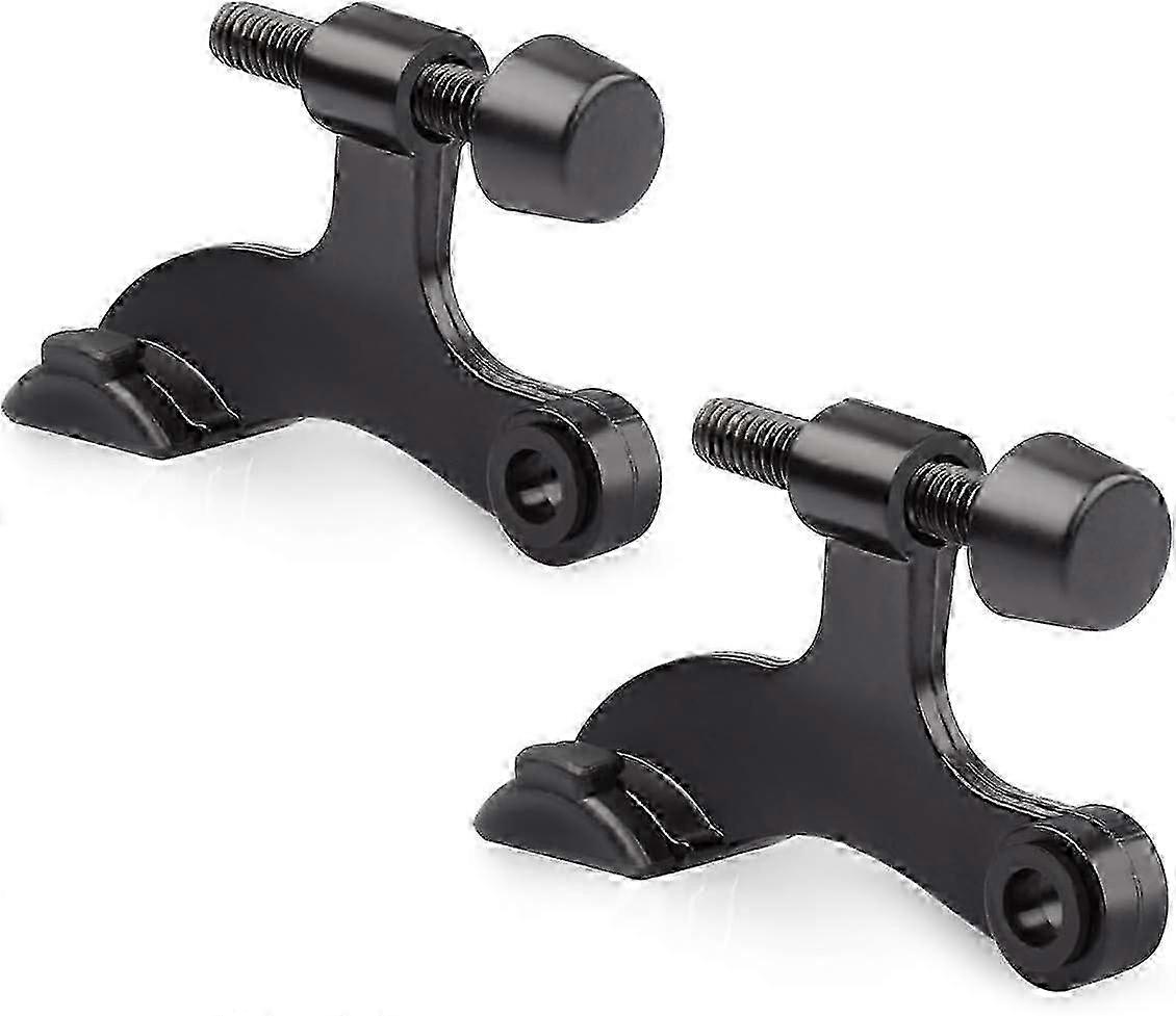 Adjustable Door Stopper with Rubber Tips - Brushed Nickel Hinge Pin, 2 Pack