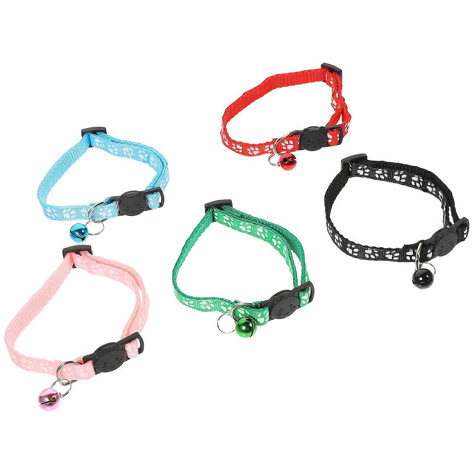 Cat Neck Decor Small Kitten Collar Decorative Cat Collars for Outdoor Use Red 5Pcs
