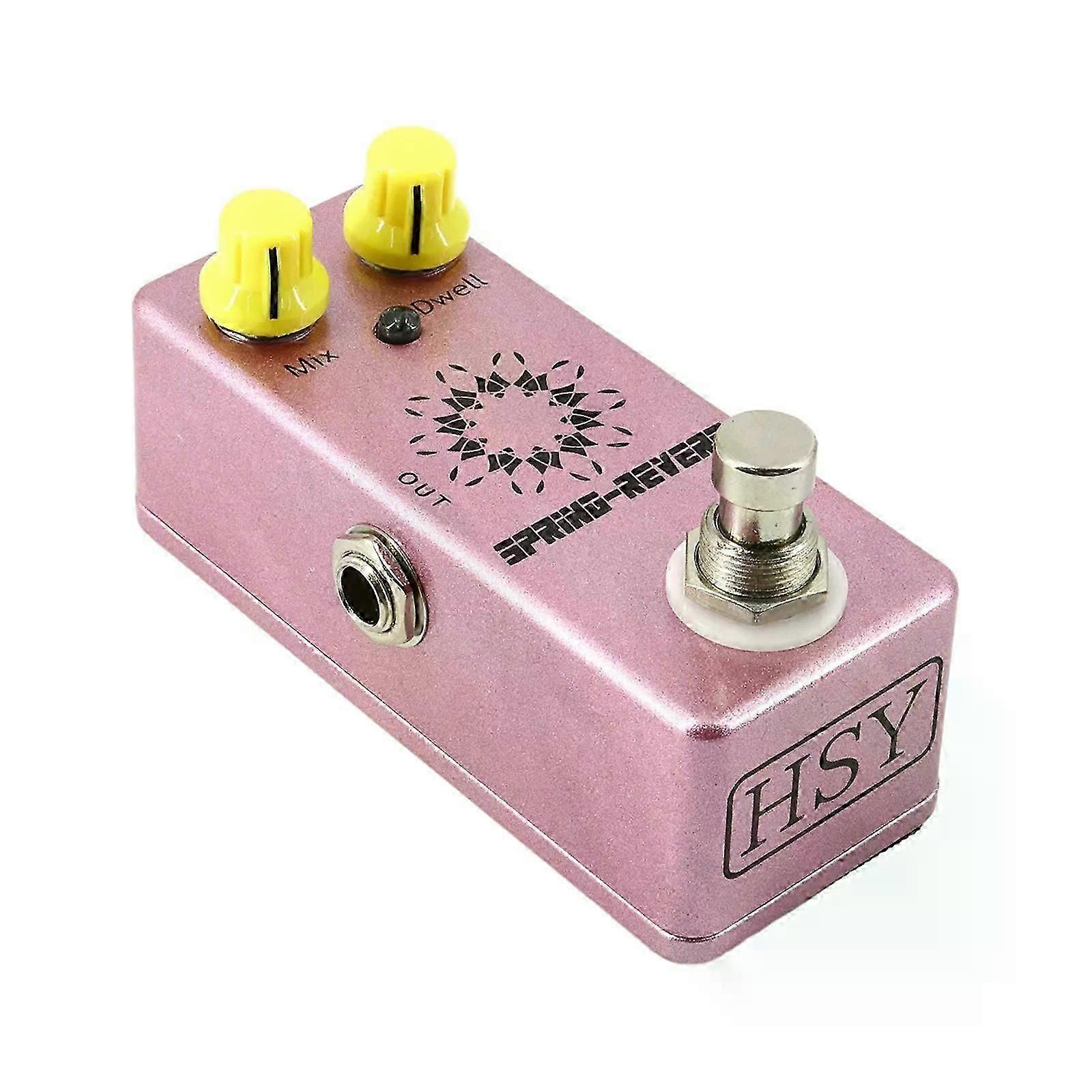 Guitar Spring Rever Pedal Electric Guitar Effects Pedal True Bypass DC 9V 635mm Input/Output Interface MIX/DWELL 2 Knobs