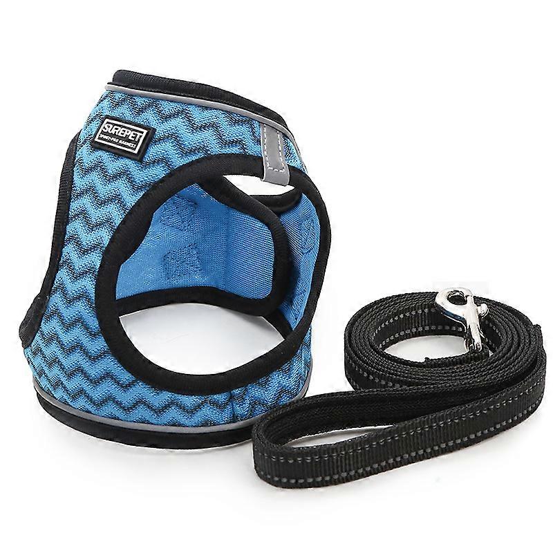 Breathable Reflective Dog Harness with Leash, Step-in Harness for Dogs Cats, Soft Mesh Comfort Padded Vest for Small Dogs for Walking, Running, Traini