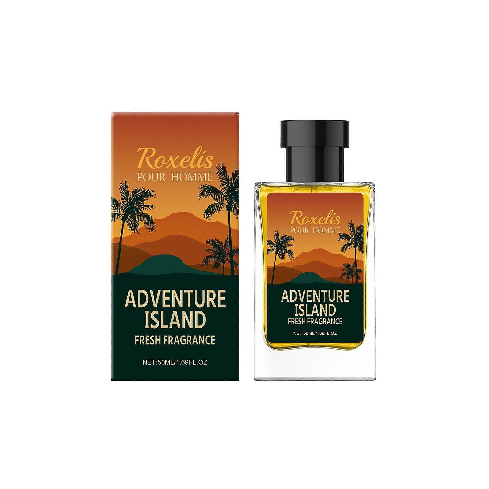 3pcs Roxelis Island Fresh Men's Fragrance Citrus Sea Salt Woody Island Note Natural Vitality Light Fragrance Long-Lasting Portable Spray
