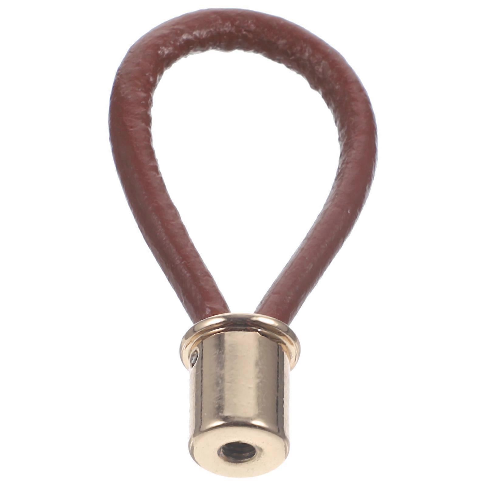 Leather Drawer Handle Pull Handle Replacement Furniture Accessory Home Decor Brown 1Set