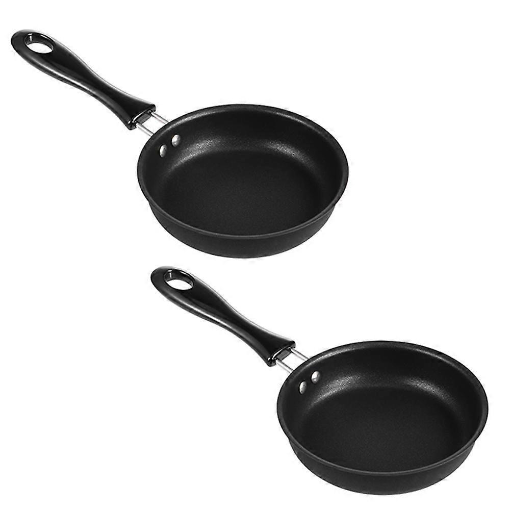 2Pcs Frying Pan for Eggs Nonstick Mini Egg Frying Pan Round Iron with Even Heating and Quick Heating