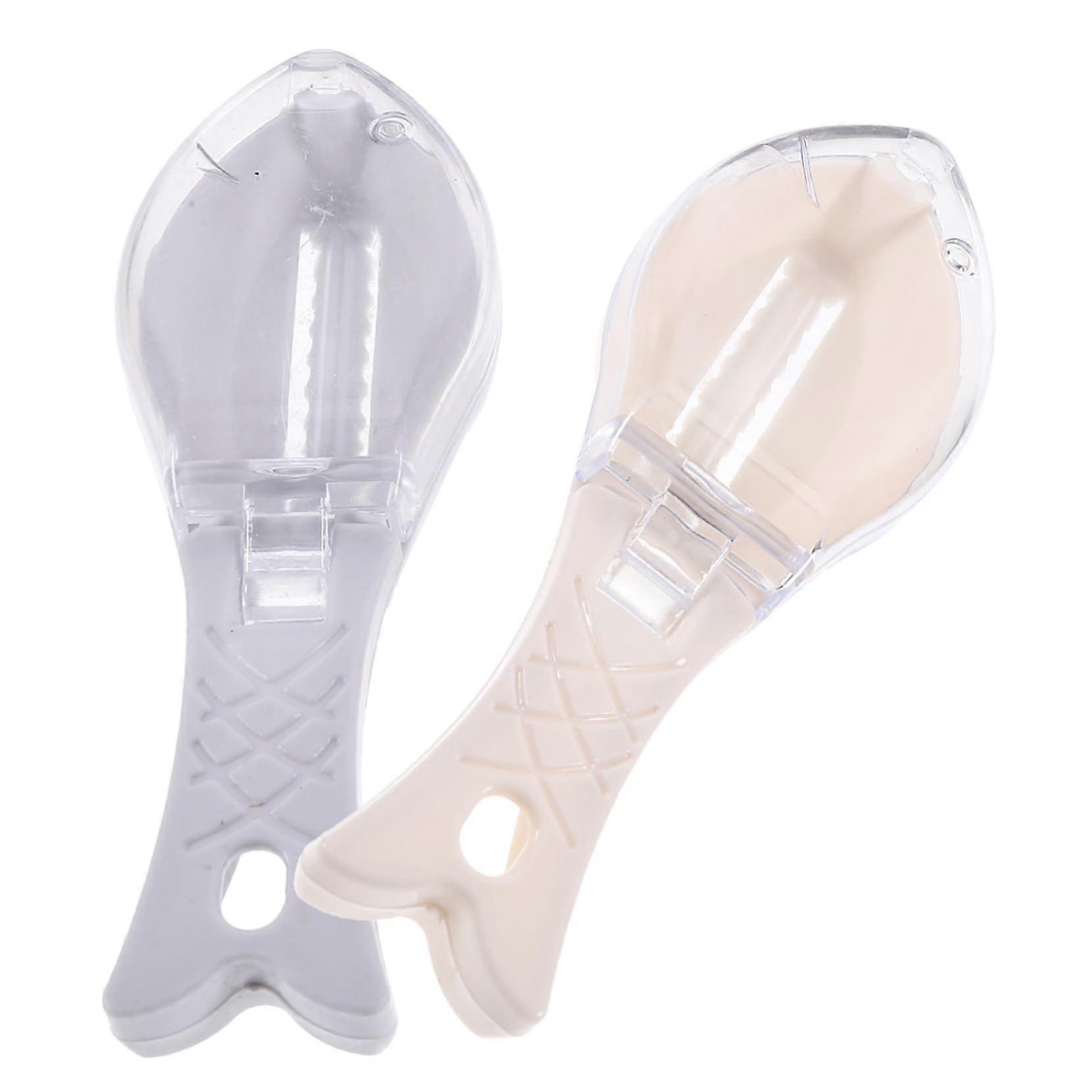 Fish Scales Remover Pack Of 2 - ABS Green Small Skinning Tool, Fish Scale Peeler, Scraper And Grater