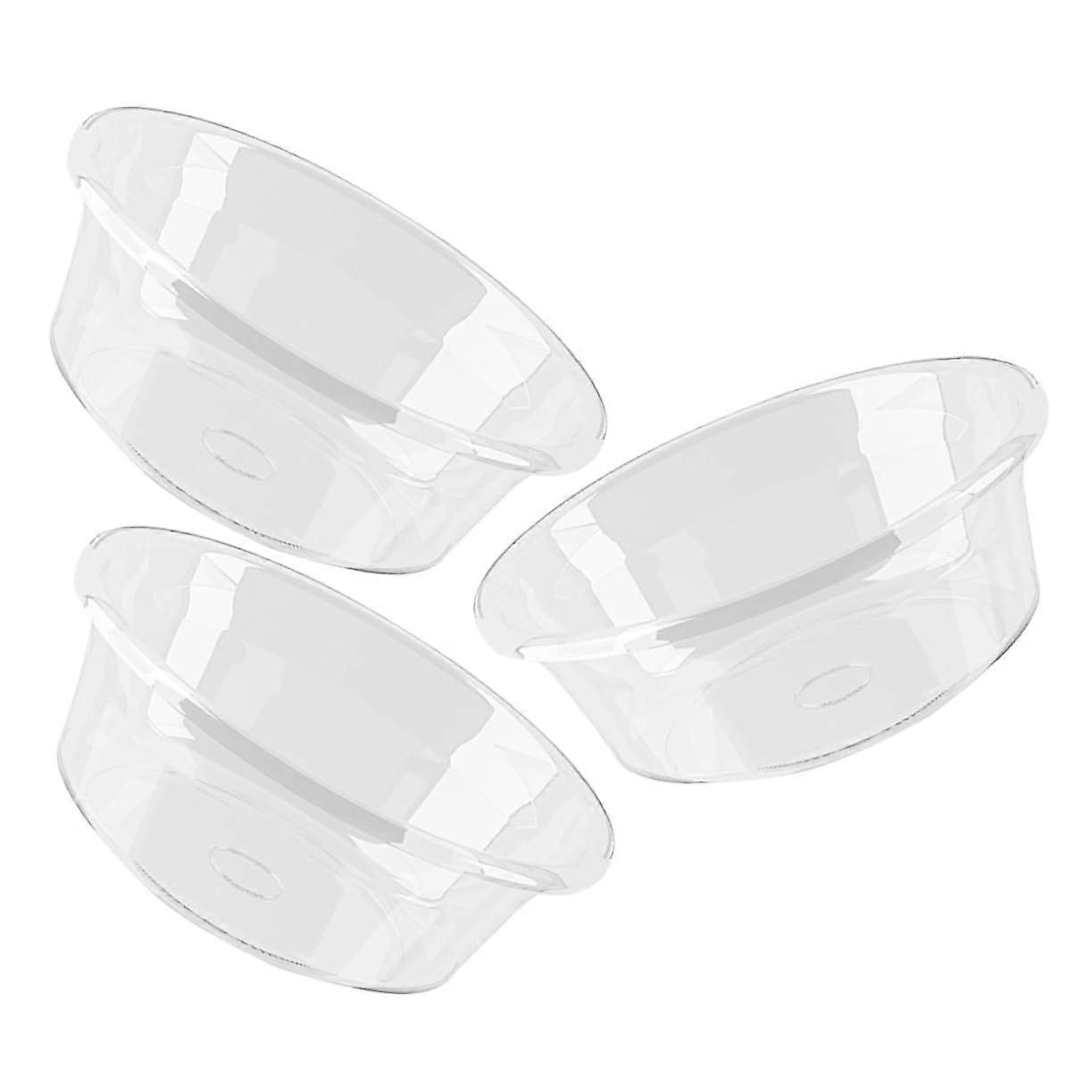 Set of 3 NonSlip Foot Bath Pedicure Bowl Soaking Basin PP Transparent