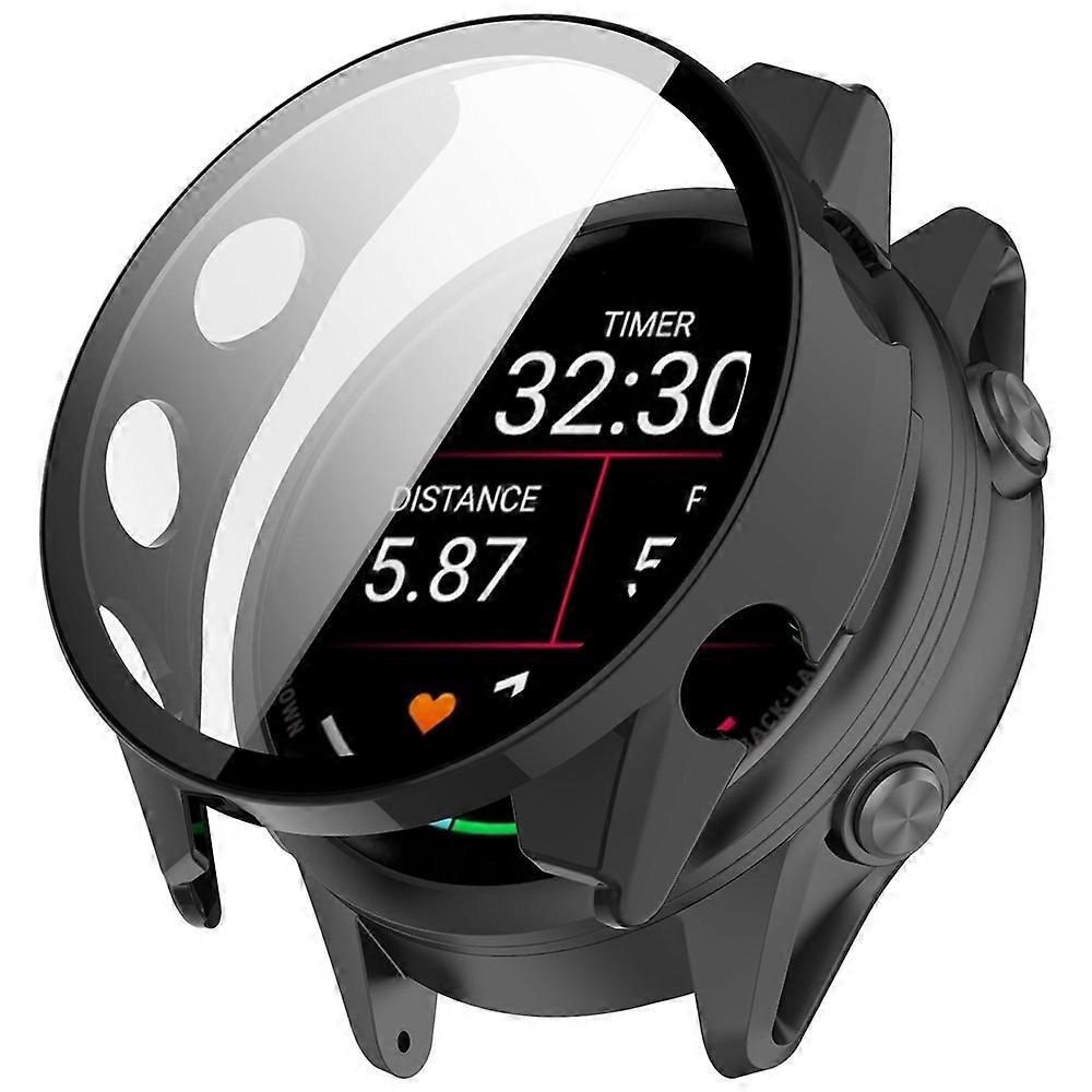Compatible For Garmin Forerunner 970 Case Hard PC All-Around Watch Cover with Tempered Glass Film