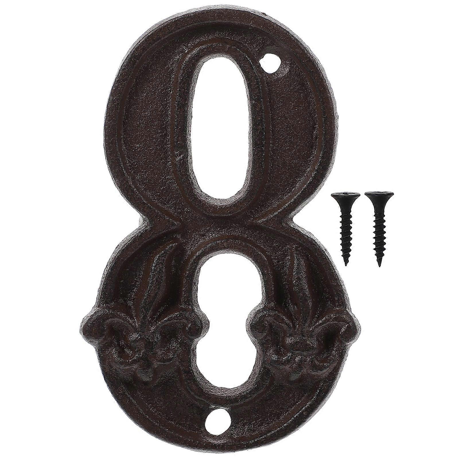 Rustic Door Numbers Cast Iron Number 8 For Business Owners Wall Mounting Black 12x7.5cm 1Set