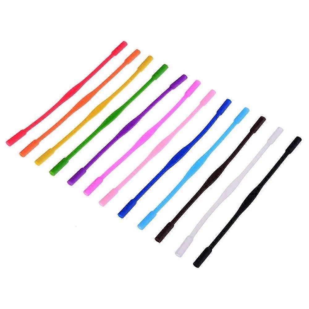Non-Slip Silicone Glasses Straps Pack of 12, Elastic Sports Sunglasses Hooks for Kids, 12 Color Options