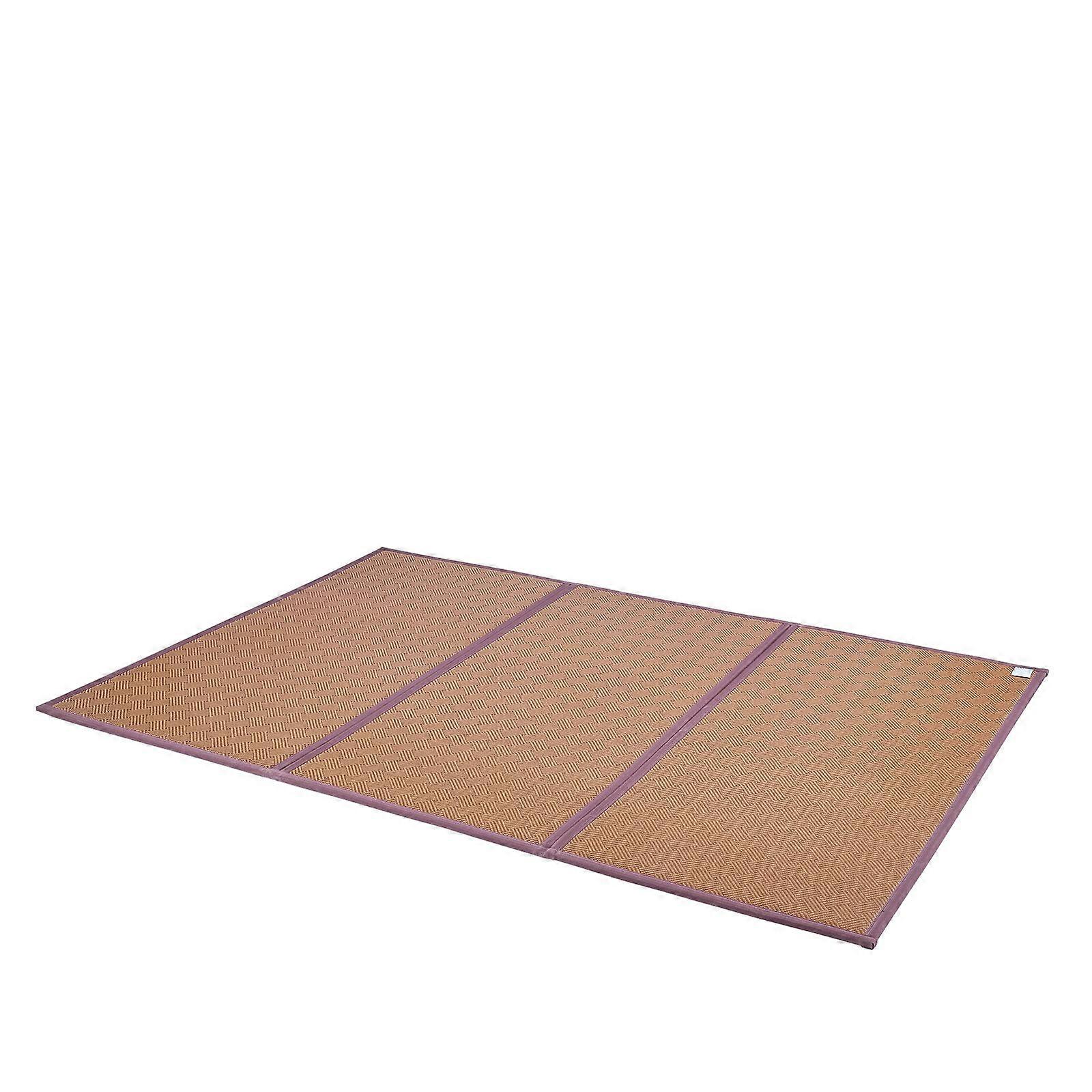 Japanese Tatami Mat, 80 x 55 in Foldable Handwoven Natural Rattan Tatami Mat, Non-Slip & Easily Cleaned Japanese Tatami Floor Mat