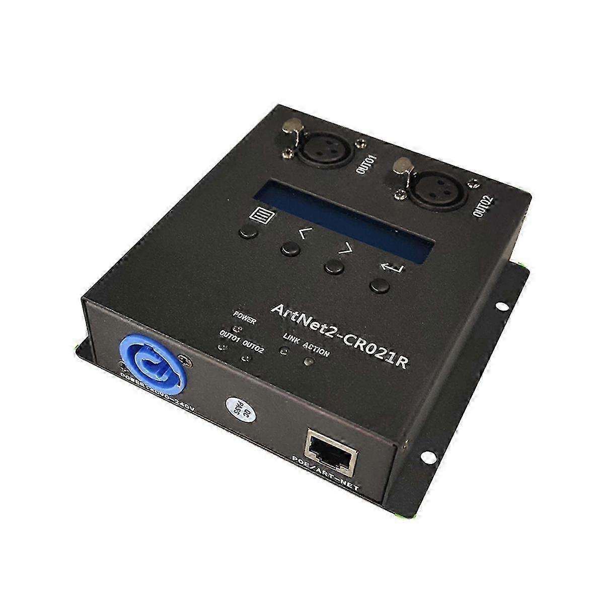 Ethernet DMX 512 Lighting Controller Interface 2 Converter Box Touch EU Plug