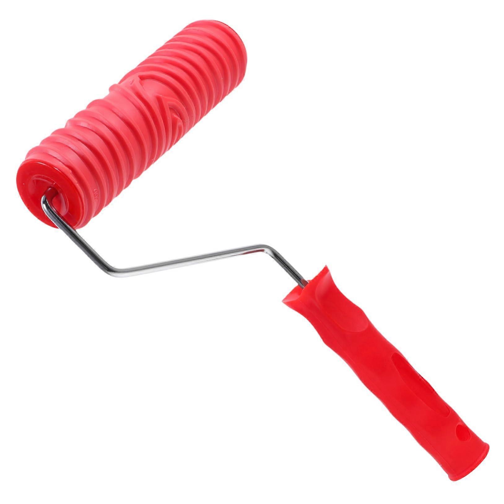 Embossing Wallpaper Roller Design Grain Textured Stamped Finish Gummy Roller for Painting Stuck Walls Red Rubber