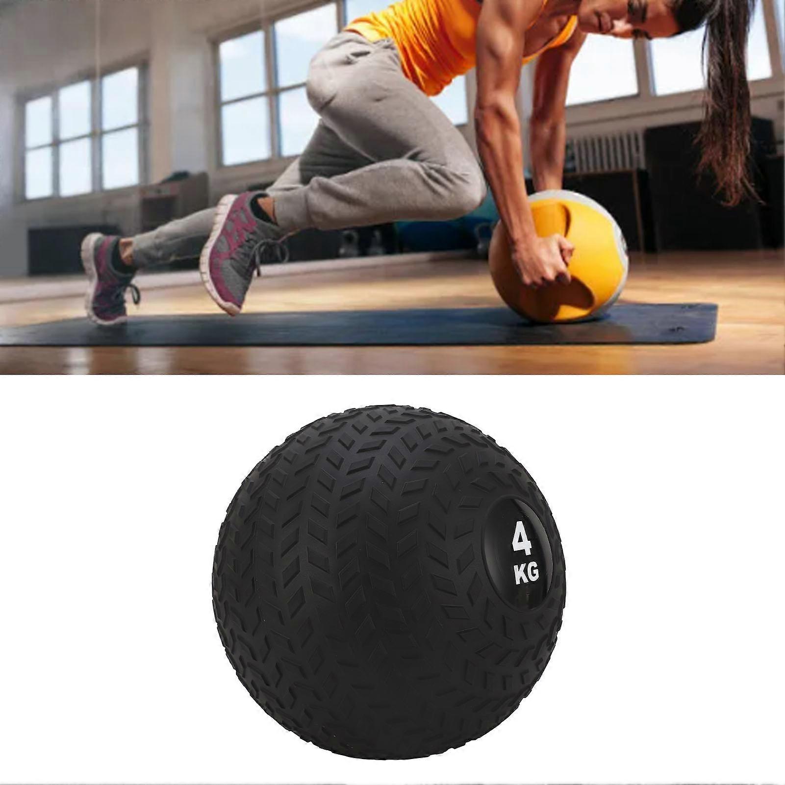 כדורי רפואה PVC חול כדור צמיג כוח משיכה כדור אימון גופני כדור לטריקה להקפיץ לזרוק שחור 4 ק"ג 23 ס"מ 