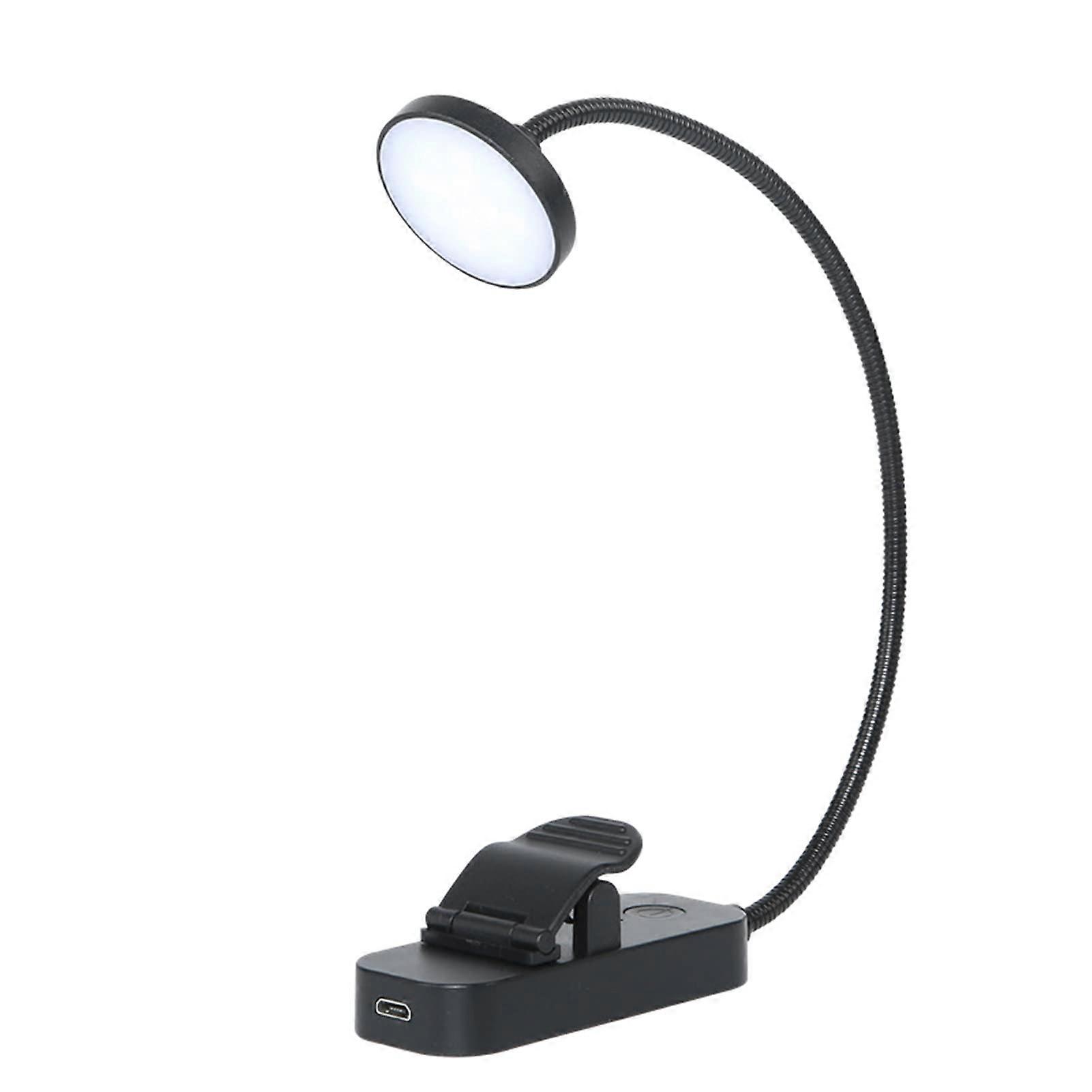 Clamp/Holder Book Light, Rechargeable Dimmable LED, ABS, 12 LEDs, USB, Black
