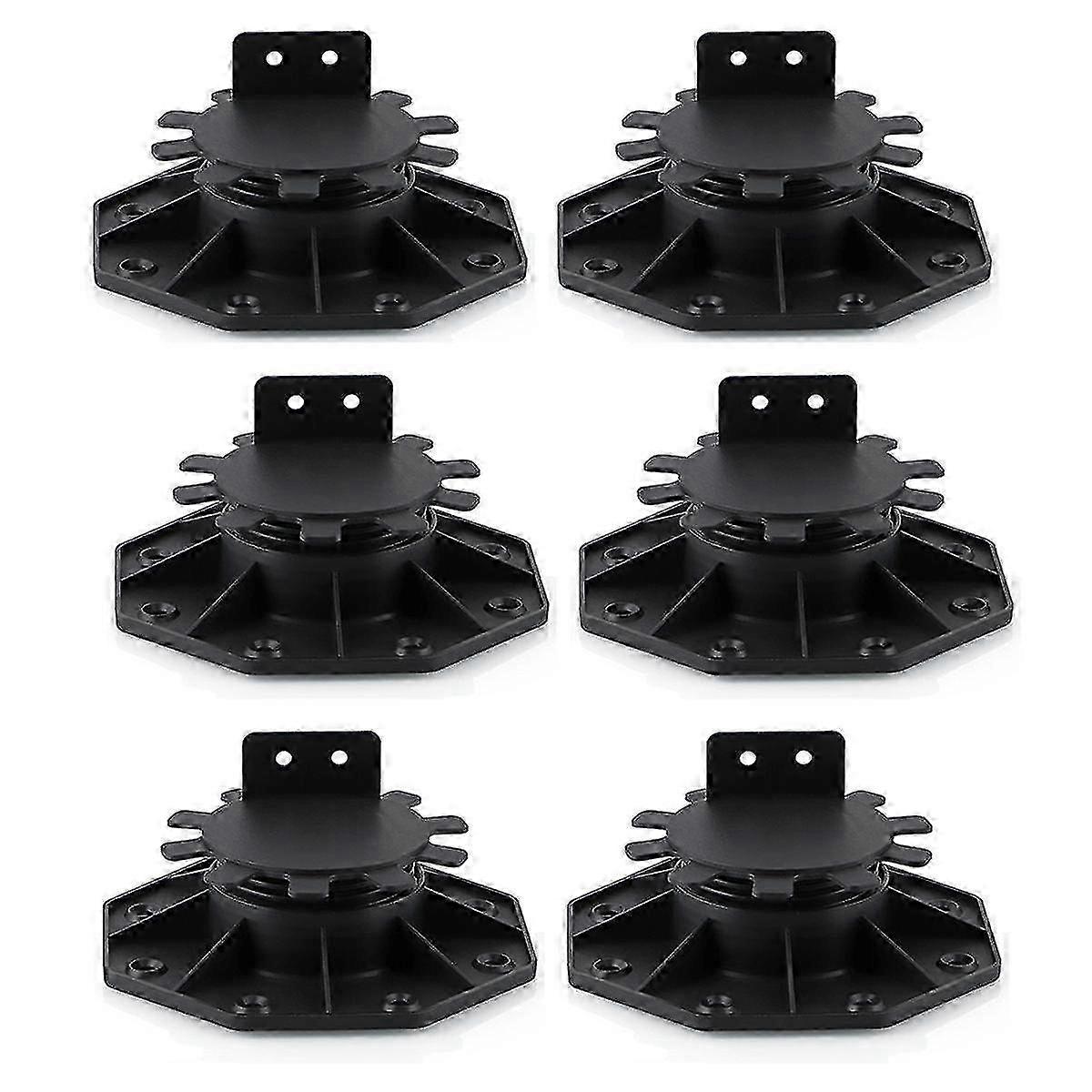 6 Pcs Adjustable Support Pedestals for Decking and Flooring, Timber Base
