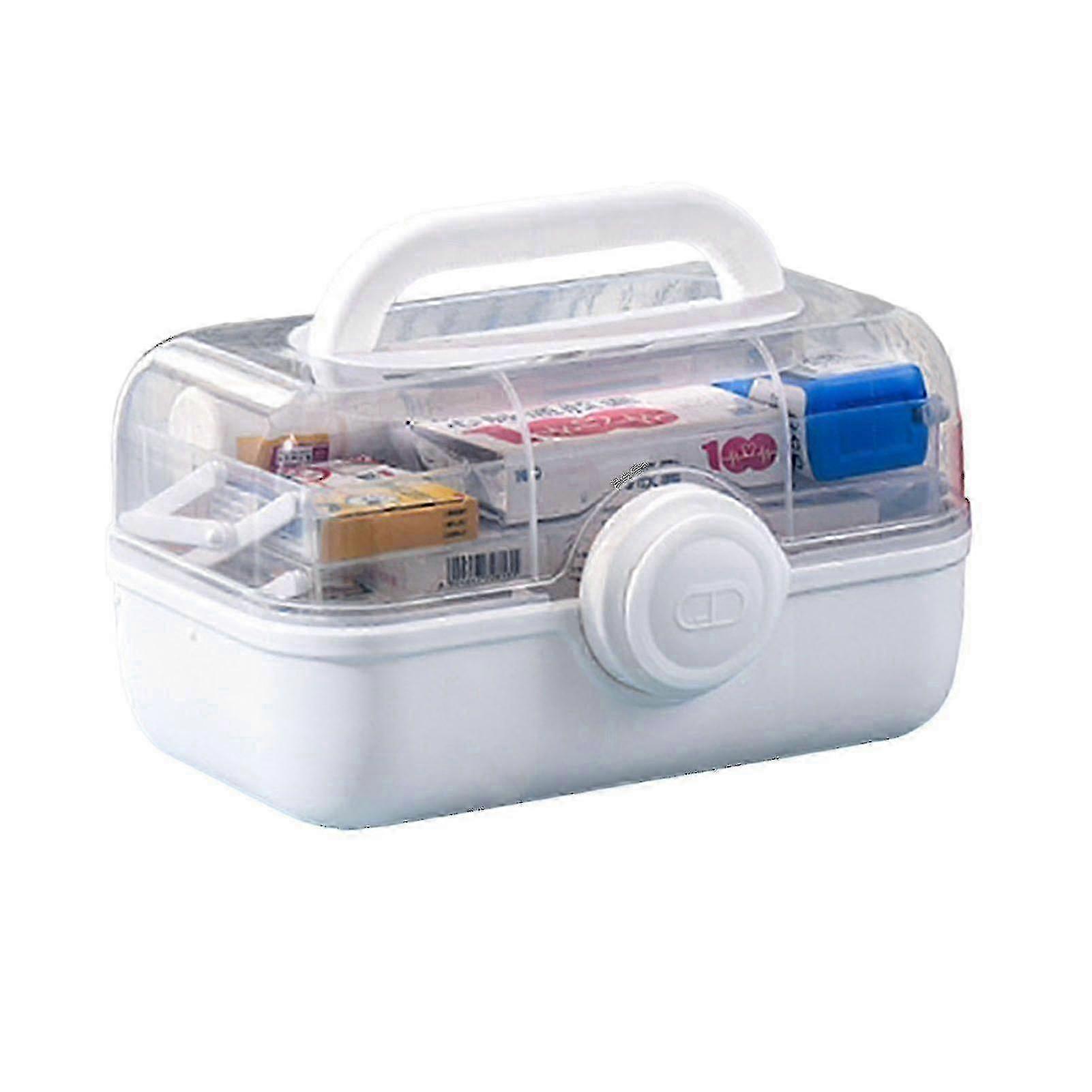3-Layer Medicine Box for Home Portable Large Capacity First Aid Box with Handle