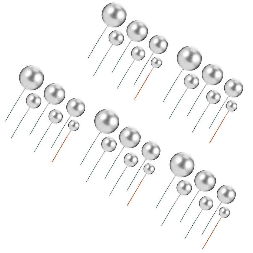 Mini Cake Topper Silver 1.5x1.5x4cm For Celebration 30Pcs