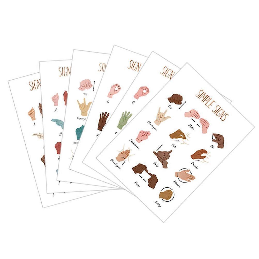 Classroom Posters Elementary Posters 6Pcs for Kids Educational Tool 30.00X20.00X0.50CM