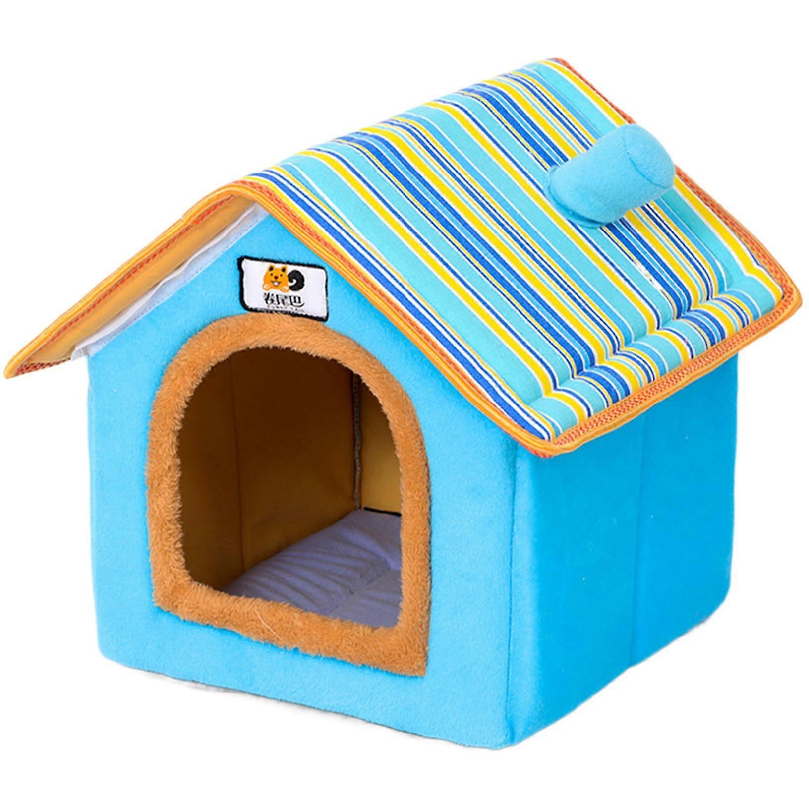 Indoor Dog House 17 x 15 x 17 cm Warm Plush Pet House with Removable Cushion Waterproof Non-Slip Base for Small Medium Pets