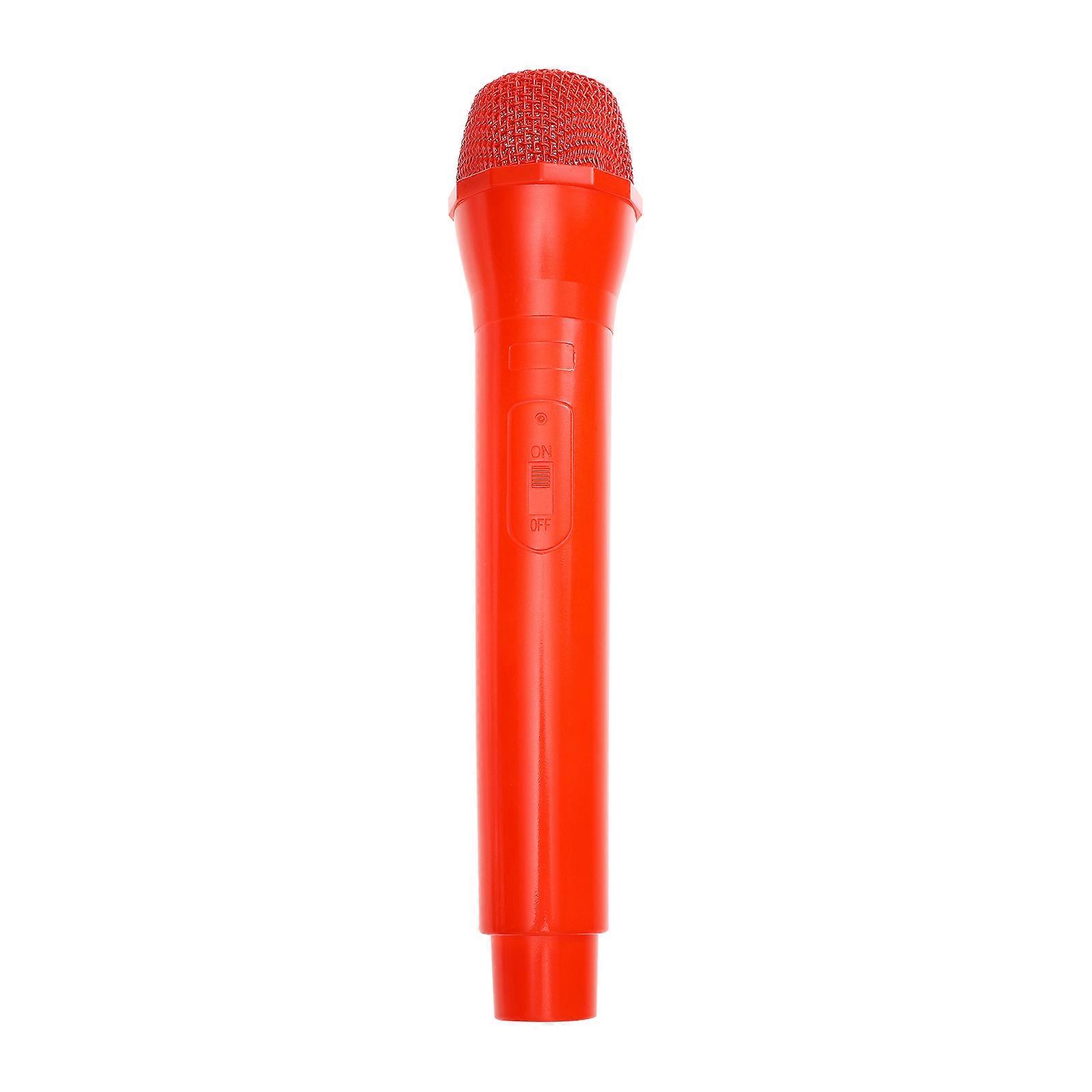 Kids Microphone Toy Speech Practice Cylindrical Shape Red Color For Kids Birthday Party 1Pcs