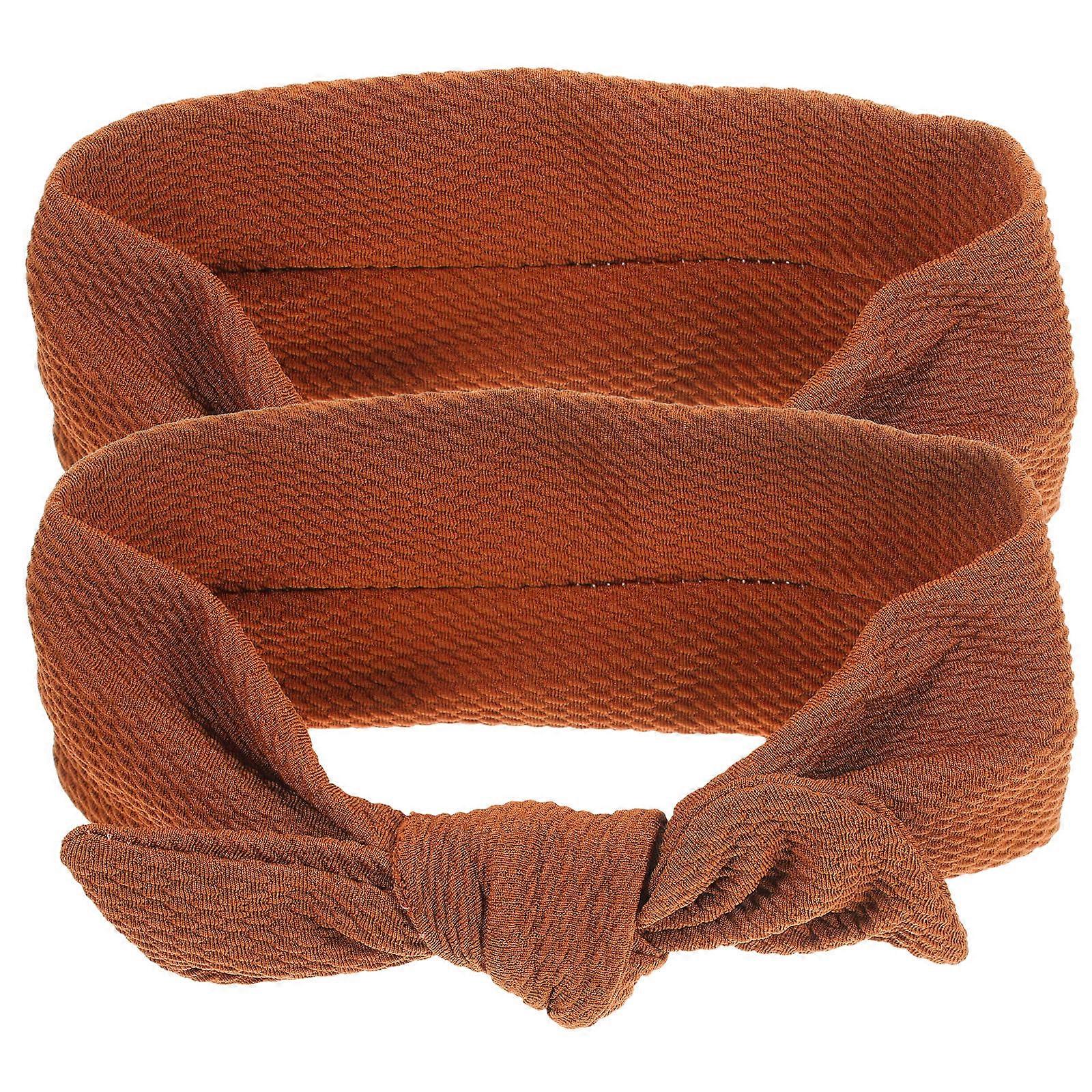Large Elastic Pet Bow Hairbands for Dogs & Cats, Lightweight Polyester Decorative Headbands, Cute Brown Party Bows Grooming Accessories, Colorfast