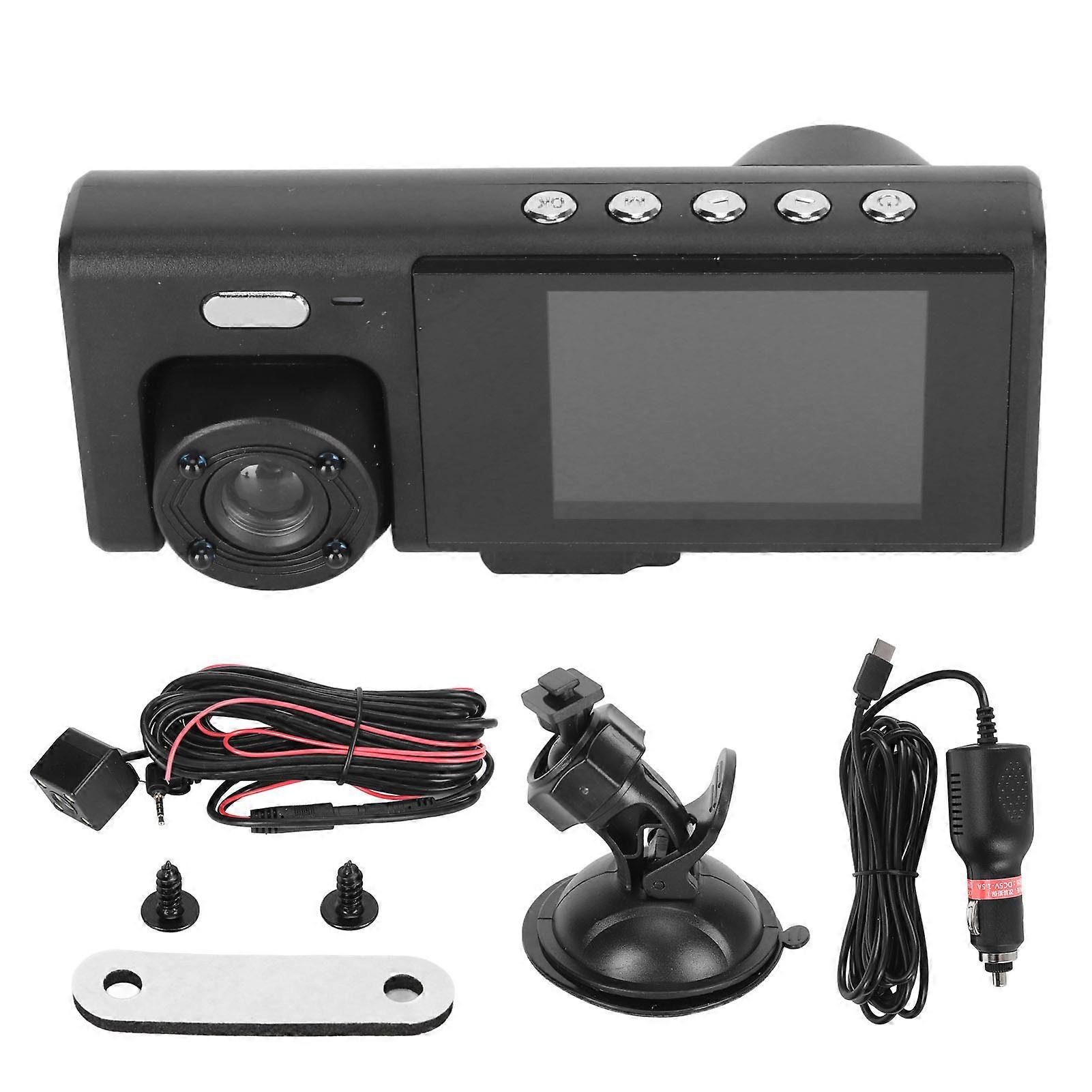 3 Lens Dash Camera Car Driving Recorder with IR Night Vision Loop Recording G Sensor Emergency Saving