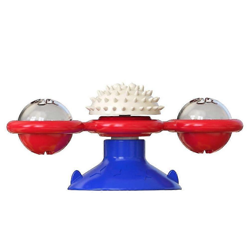 Cat Windmill Toy With Suction Cup, Rotating Windmill With Luminous Parts, Removable Catnip Balls For House Cats