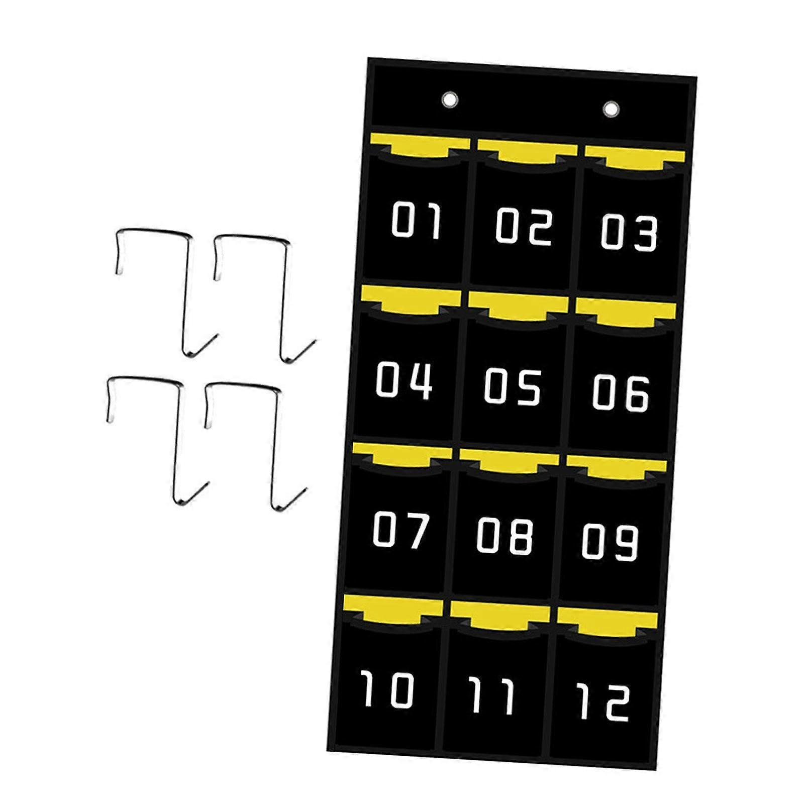 Classroom Pocket Chart Hanging Organiser for Mobile Phones, 12 Slots Storage Bag for Dorm Room, Durable Fabric Design
