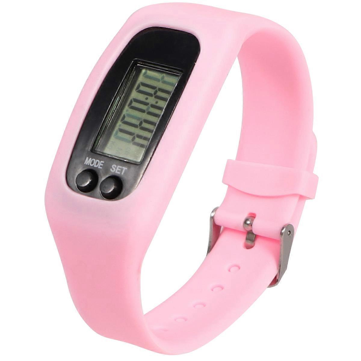 Step Counting Watch Fitness Watch Pink Color Portable 1Pack