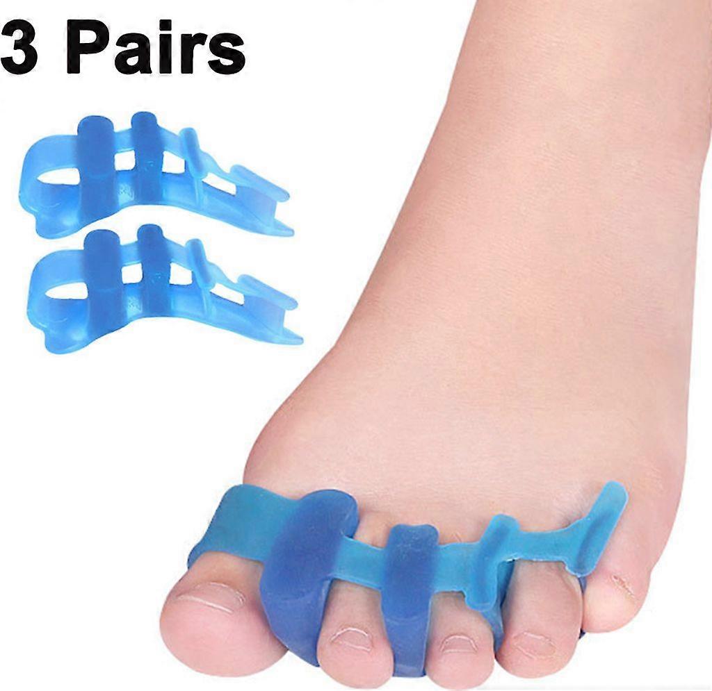 Toe separators silicone for all toes, very good, 3 pairs, improved soft gel silicone,