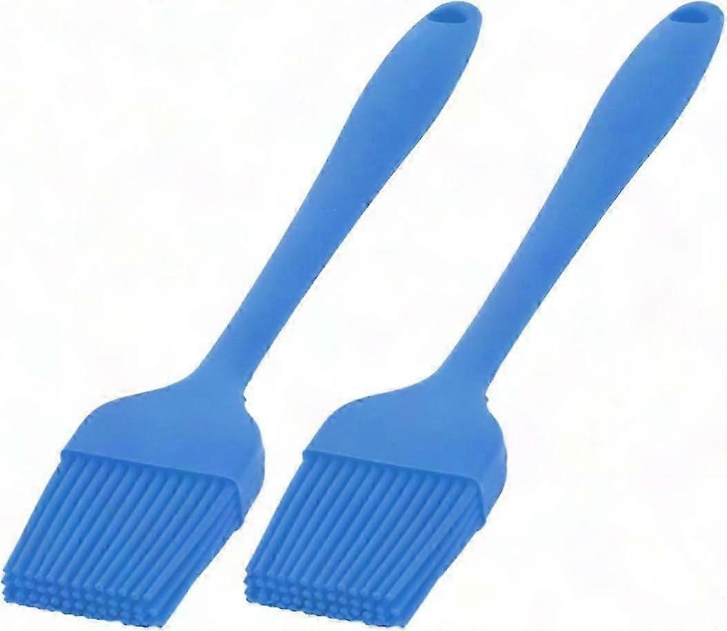2 Silicone Pastry Brushes for Baking and Oil Blue