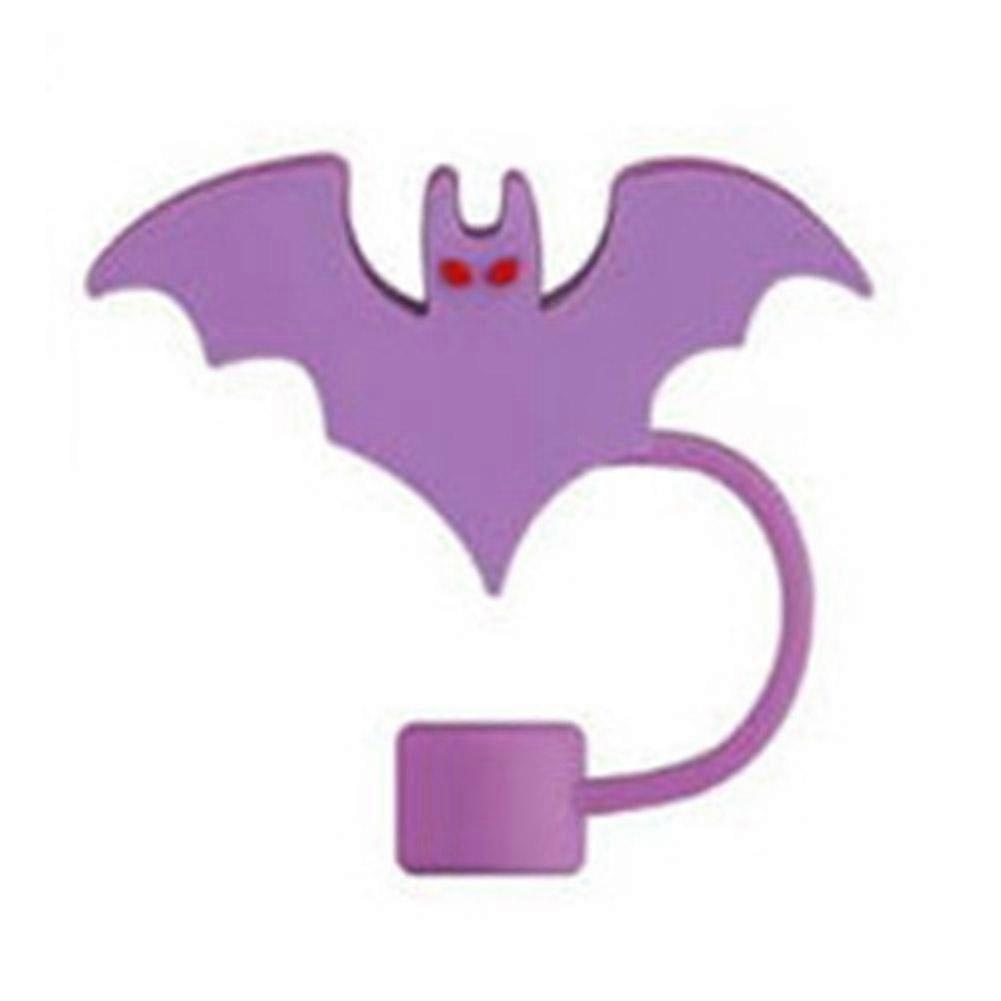 1-4PC Halloween Bat Straw * Silicone Straw Covers Reusable For 10mm Cali D9J2/ Y2L9