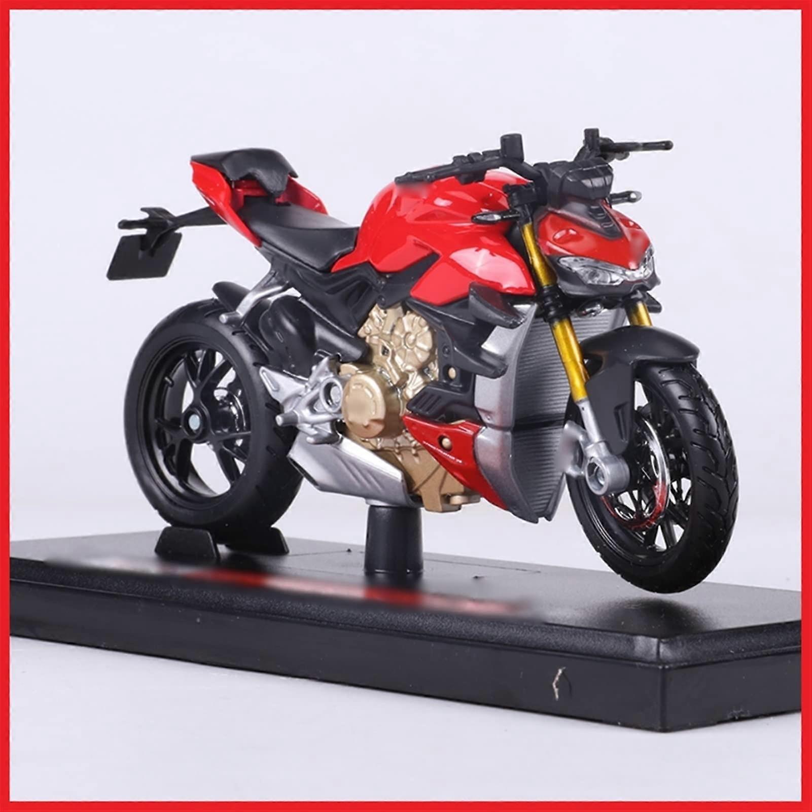 1/18 Red Die-Cast Model Motorcycle Alloy Scale Model For Super Naked V4 S Ornament
