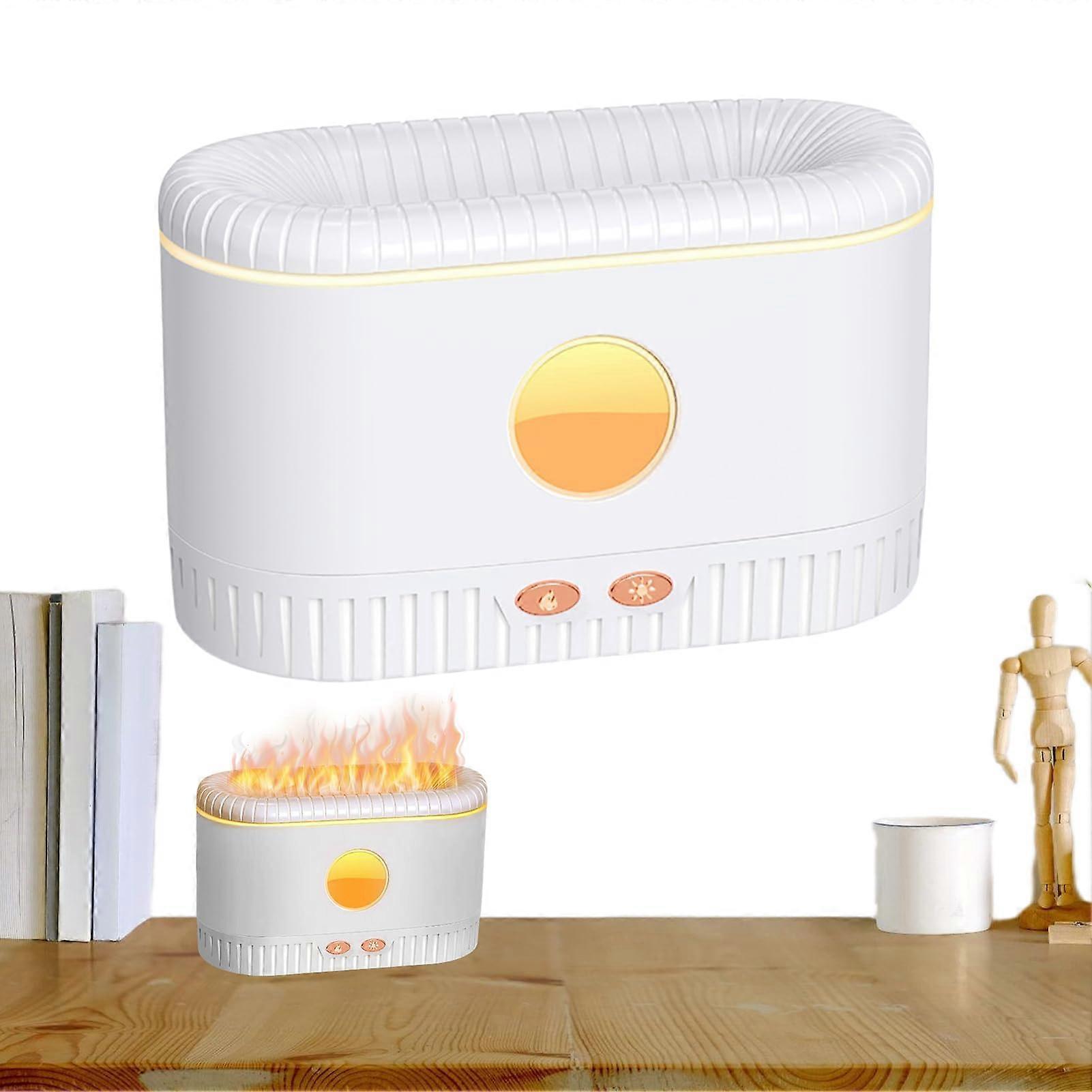 Flame humidifier, fire aromatherapy diffuser with humidification  Large room fragrance device with cool mist, no water, auto shutdown.