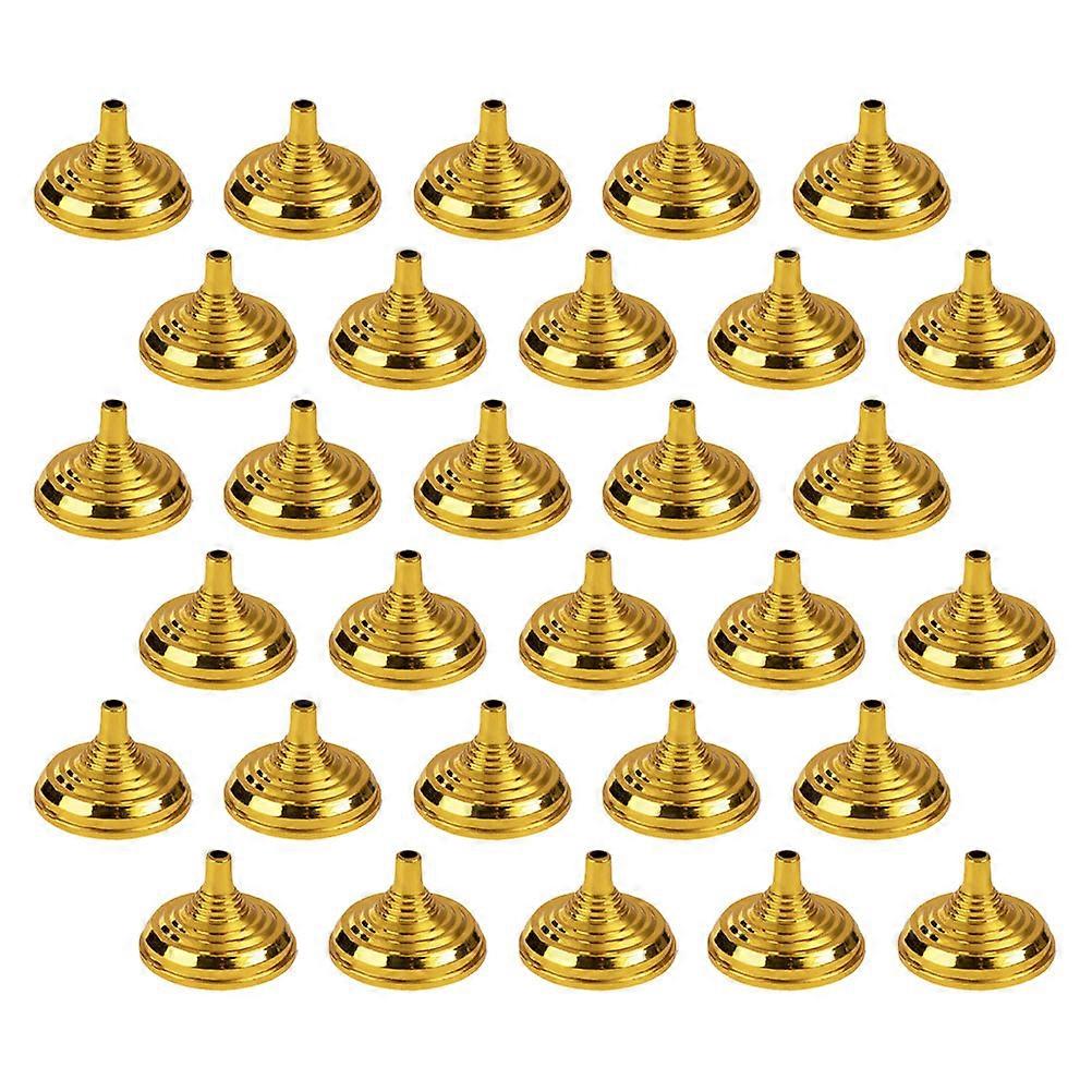 Flagpole Base Mini Flag Stand for Decoration 30Pcs Golden Plastic Table Use