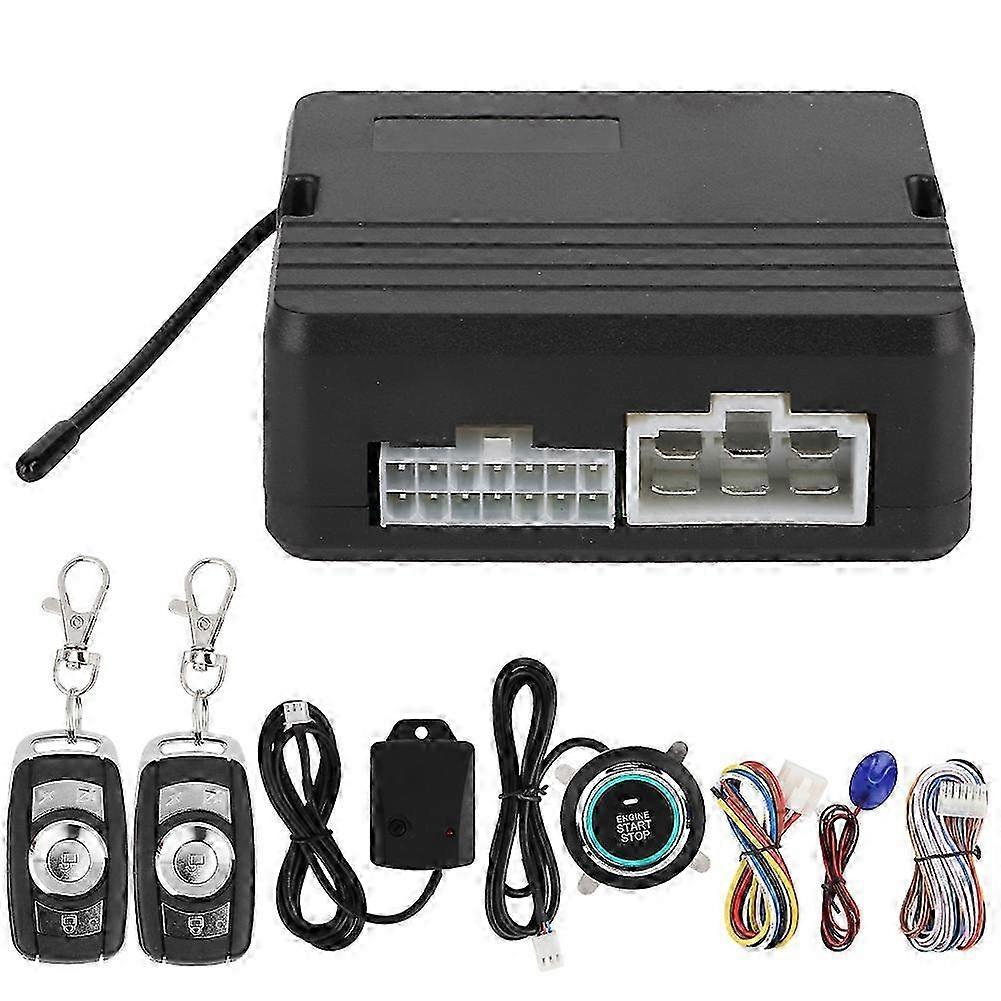One Button Engine Start Car Vibration Alarm System Ignition Push & Remote Control 12V