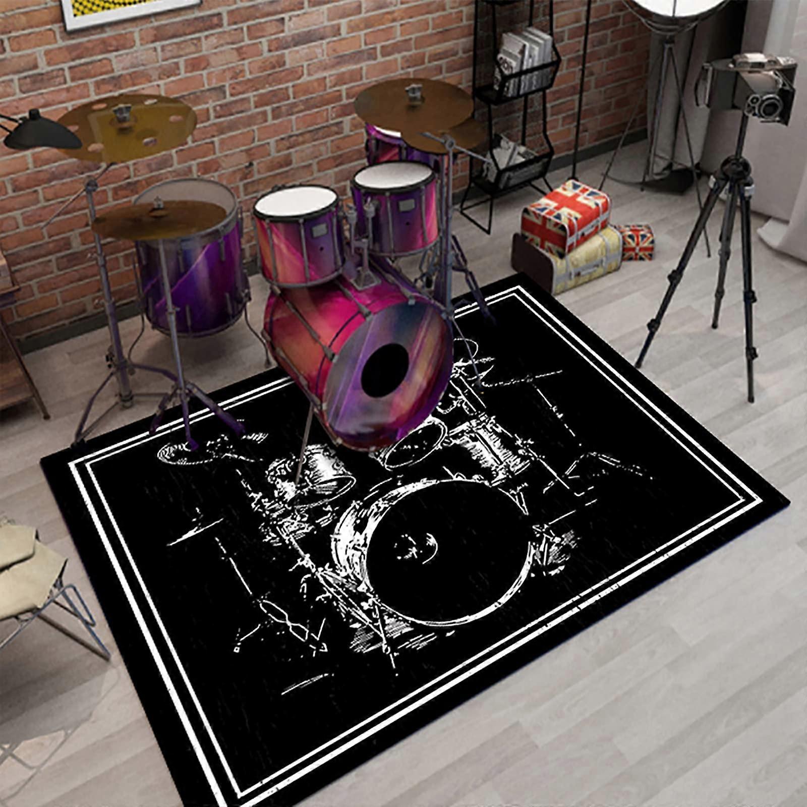 Drum carpet, drum carpet, sound insulation mat, drum rug, thickened shock absorption mat, suitable for electronic drums and jazz drums, 140*200cm.
