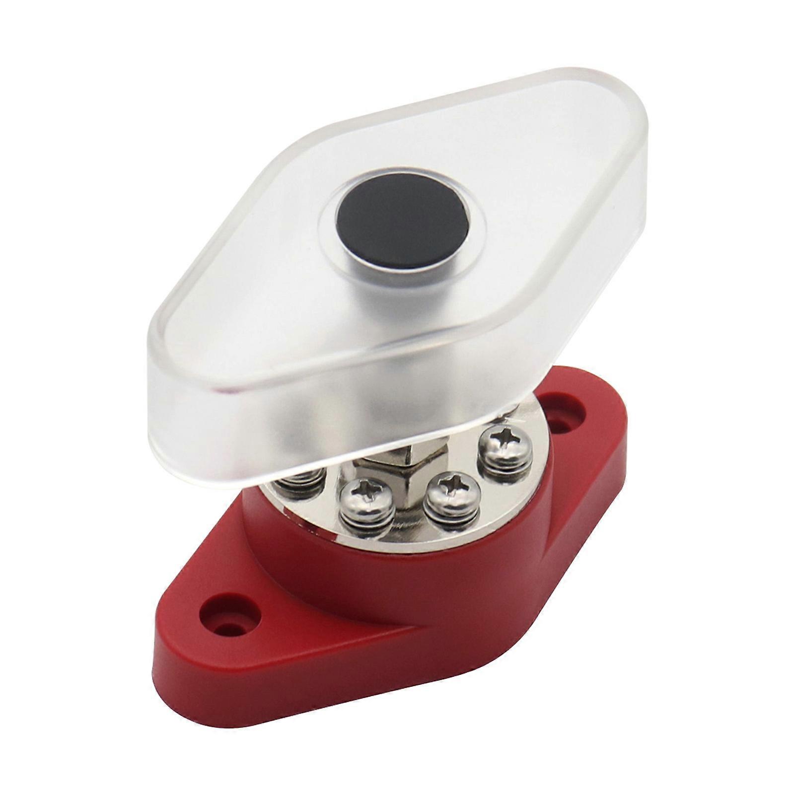 180A Stud Terminal Distribution Stud Junction Post 8 Terminal Block DC48V with Transparent Cover Stud 3/8inch(M10)