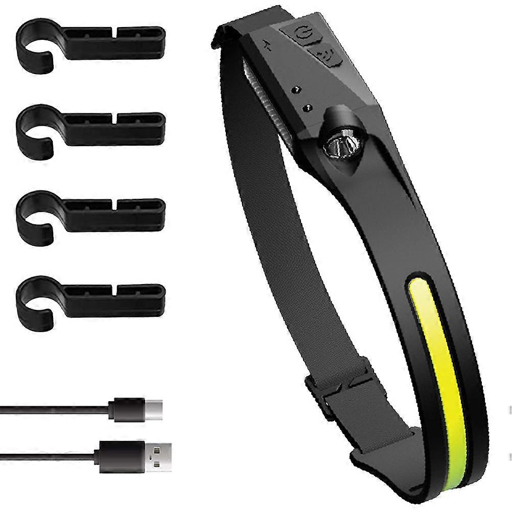 Waterproof Headlamp With Hooks 350Lumen Maximum Brightness For Fishing Hiking 1Set