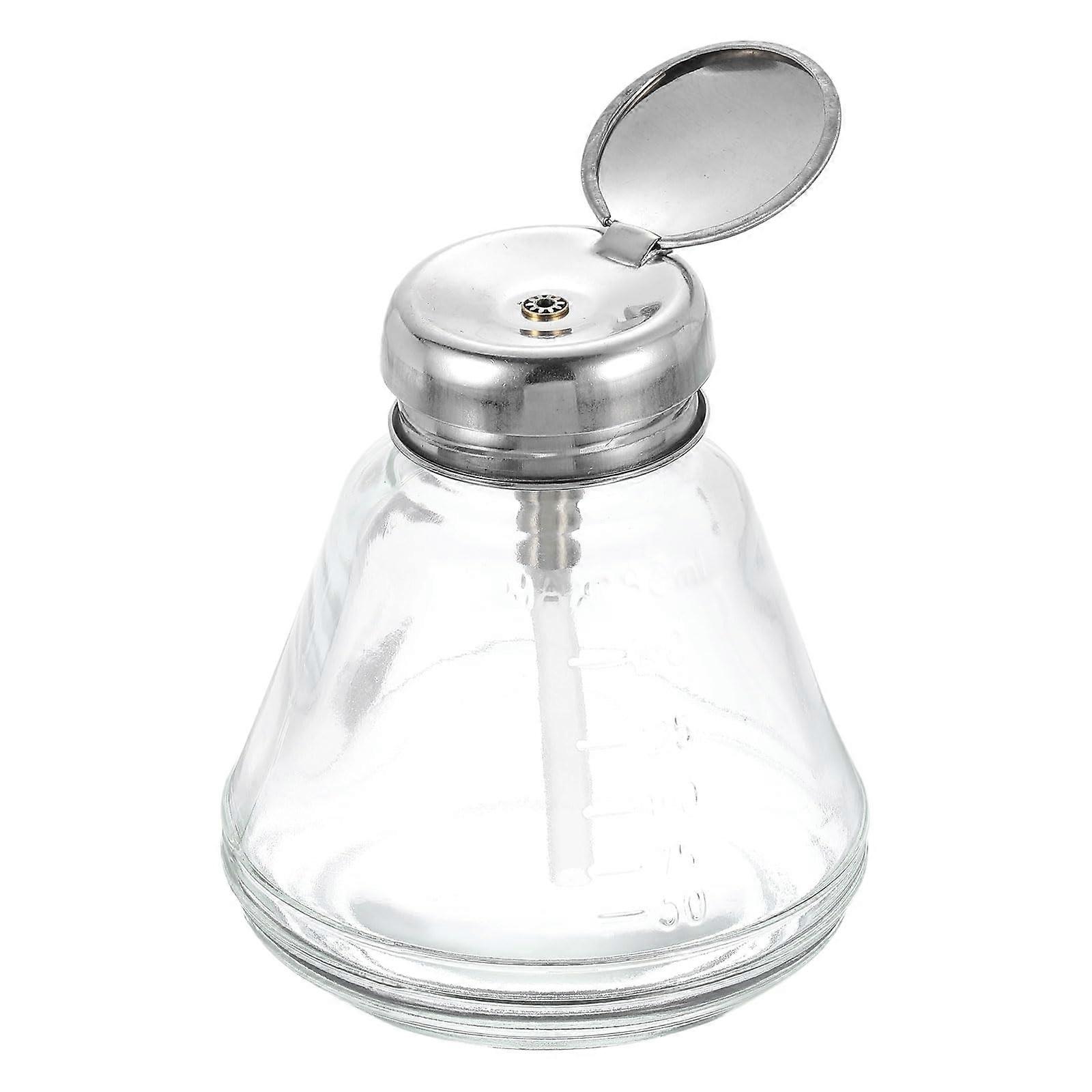 Solvent Alcohol Dispenser 180ml Conical Liquid Dispenser Pump Bottle with Plastic Tube and Copper Core for Acetone Polish Remover