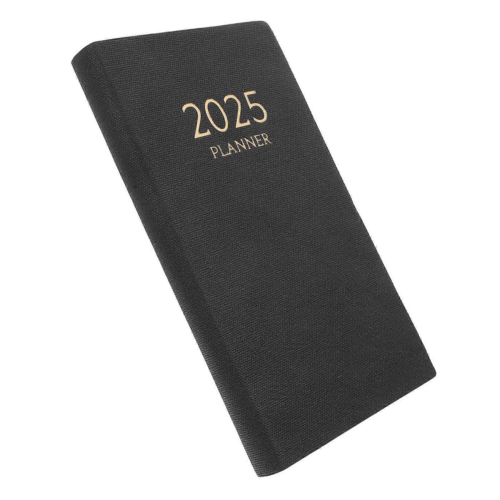 2025 Work Planner with Monthly Index for Home Office Use Paper Black A6 Size