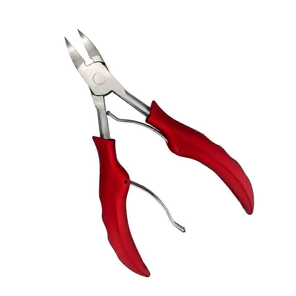 Stainless Steel Nail Trimmer with Groove Clamp for Home Use Safe Durable Practical Red 1 pc