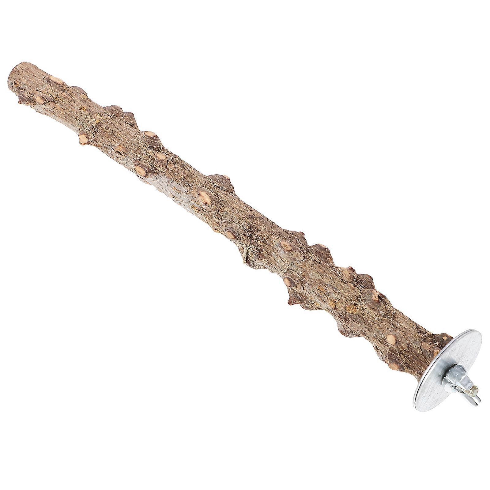 Wooden Bird Perch for Pet Use Natural Safe Material Comfortable Standing Place Light Brown 7.5 Inches
